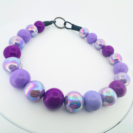 Beaded Dog Collar Slip-on Purple Paw-fection Traditional Collection | Dainty Days