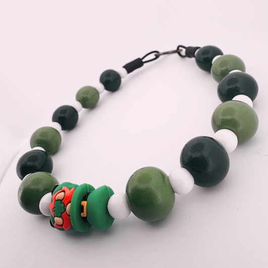 Beaded Dog Collar Slip-on Shamrock Shuffle St. Patricks Day Collection | Dainty Days