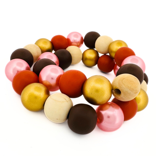 Wooden Pearl Slip-on Beaded Dog Collar Halloween Collection | Dainty Days