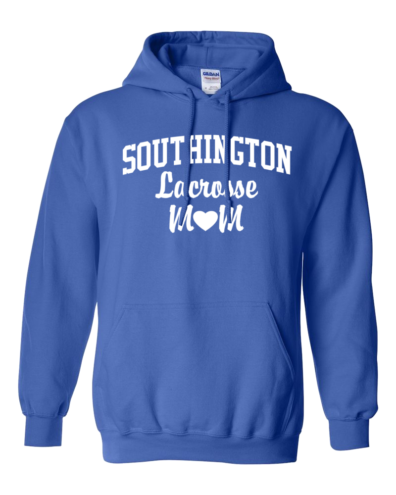 Southington Lacrosse Mom Hoodie White Logo Southington the Athletic Shop