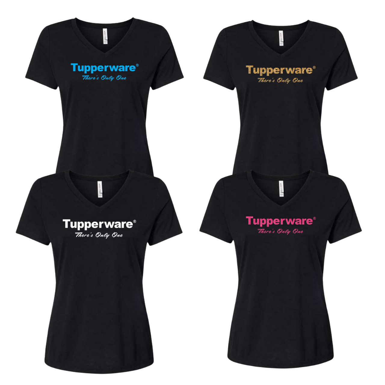 Tupperware Ladies Black V-Neck - Southington the Athletic Shop