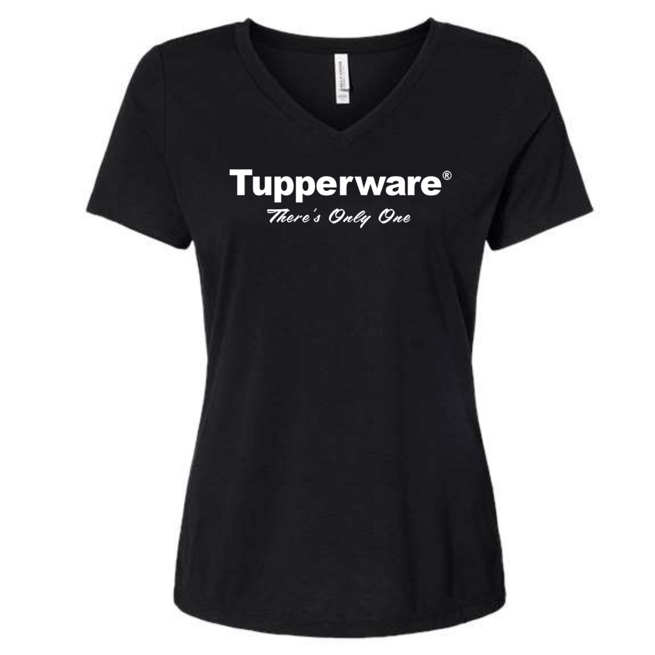 Tupperware Ladies Black V-Neck - Southington the Athletic Shop