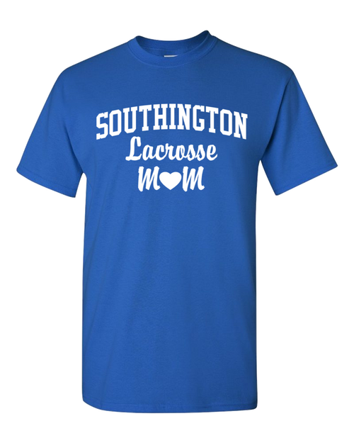 Southington Lacrosse Mom 50/50 T-Shirt White Logo