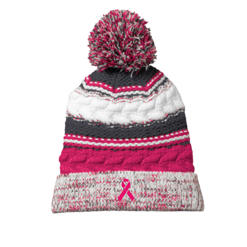 Pink Ribbon Pom Pom Hat
Pink Ribbon Pom Pom Hat