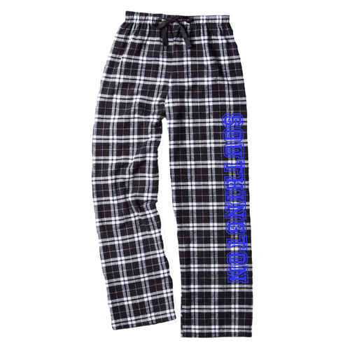 Southington Black and White Flannel Pants with Leg Logo