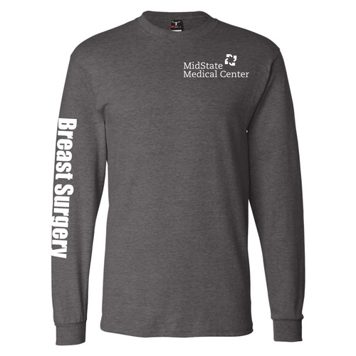 MidState Breast Surgery Charcoal Heather Long Sleeve