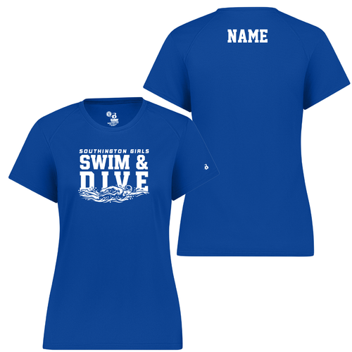SHS Girls Swim & Dive Ladies Royal Moisture Wicking T-Shirt