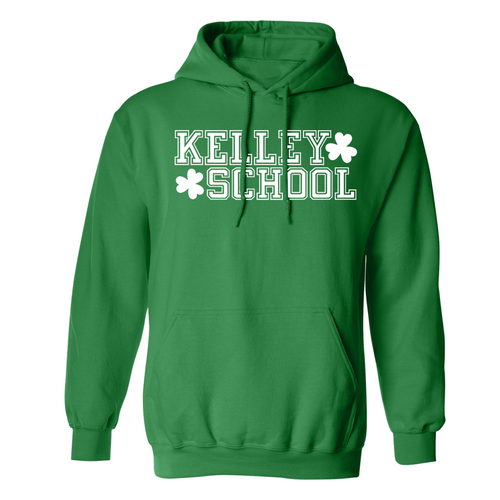 Kelley School Youth and Adult Green Hooded Sweatshirt