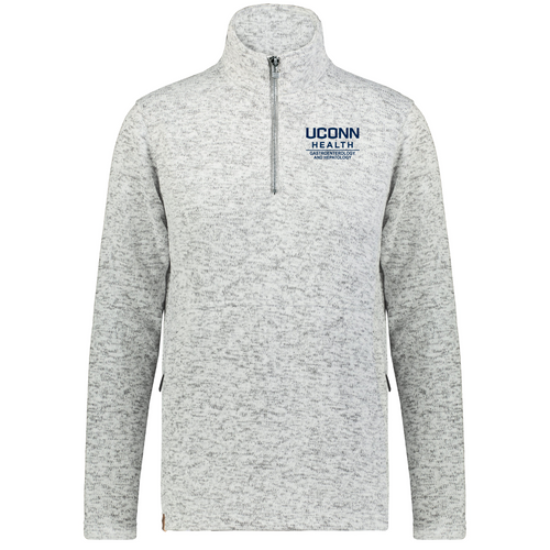 UCONN GI 1/4 Zip Ladies Silver Alpine Sweater