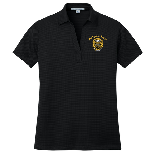 PEK Ladies Black Jacquard Polo PEK Ladies Black Jacquard Polo
