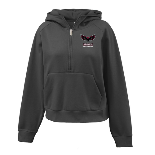 Farmington Cheerleading  Ladies Black Half Zip Hoodie