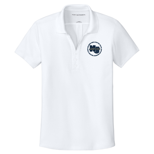 NJAHPERD Ladies White Pique Polo