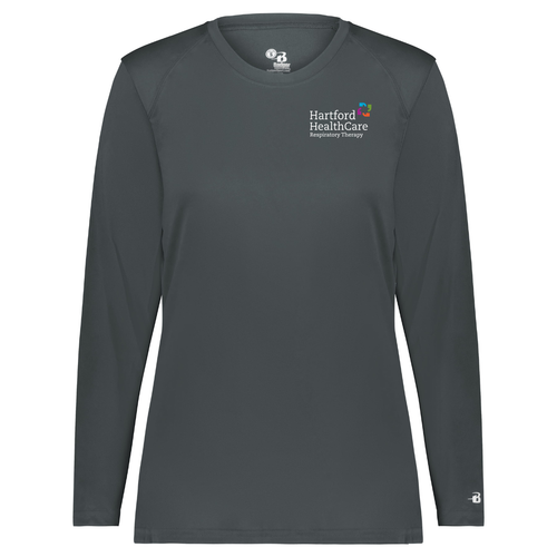 (Trach Coordinator Only) HHC Respiratory Therapy Ladies Graphite Moisture Wicking Long Sleeve