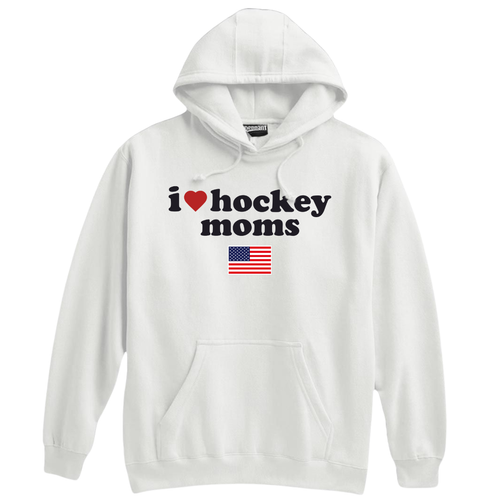 I <3 Hockey Moms White Hooded Sweatshirt