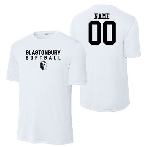 Glastonbury Softball White Practice Shirt