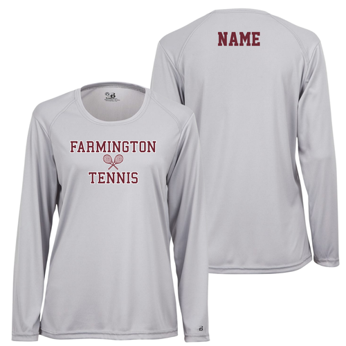 FHS Tennis Ladies Silver Moisture Wicking Long Sleeve