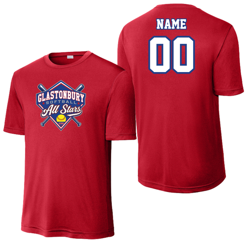 Glastonbury All Stars Red Moisture Wicking Short Sleeve