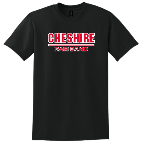 Cheshire Ram Band Black Stacked Logo T-Shirt
