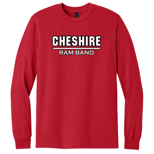  Cheshire Ram Band Red Stacked Logo Long Sleeve