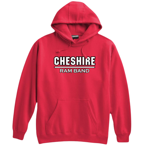 Cheshire Ram Band Red Stacked Logo Hoodie