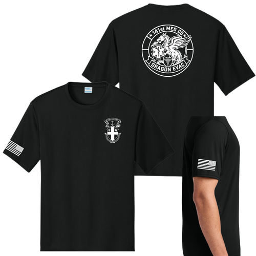 141 National Guard Moisture Wicking Black T-Shirt