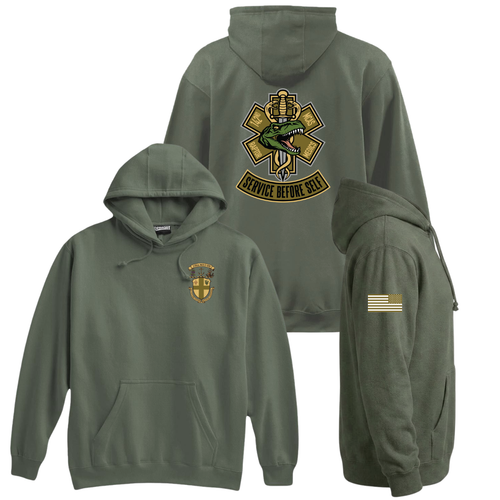 142 National Guard Army Green Hooded Sweatshirt