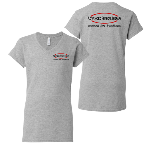 Advanced Physical Therapy Ladies Sport Gray Soft Style V-Neck