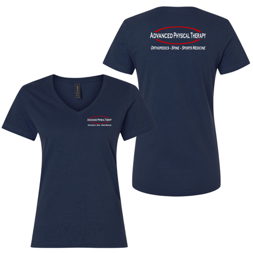 Advanced Physical Therapy Ladies Navy Soft Style V-Neck