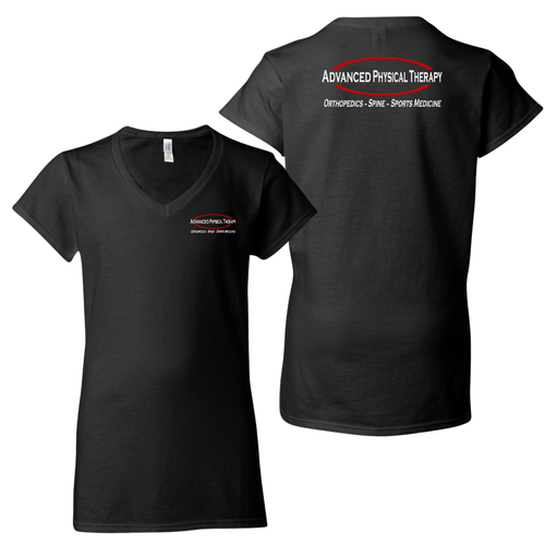 Advanced Physical Therapy Ladies Black Soft Style V-Neck