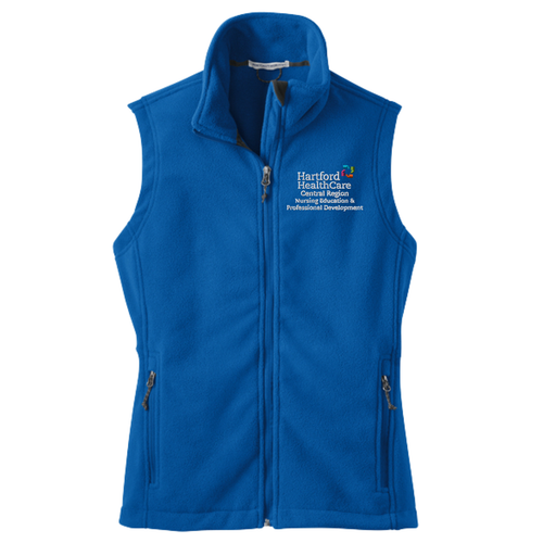 Hartford Healthcare Central Region Nursing Education Ladies Royal Fleece Vest