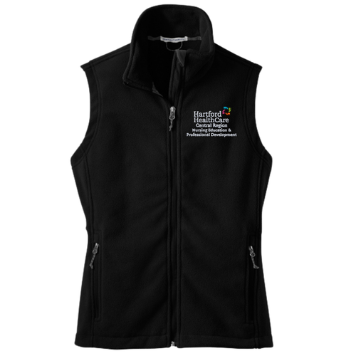 Hartford Hospital Central Region Nursing Education Ladies Black Fleece Vest
