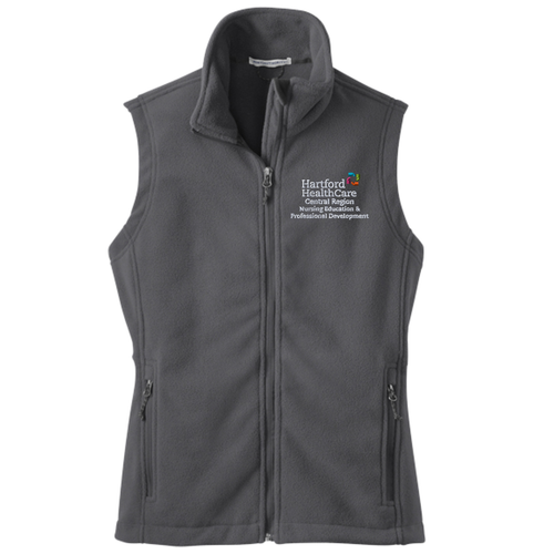Hartford Healthcare Central Region Nursing Education Ladies Iron Gray Fleece Vest