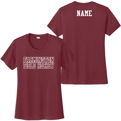 Farmington Field Hockey Maroon Moisture Wicking T-Shirt