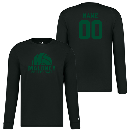 Maloney Volleyball Black Moisture Wicking Long Sleeve