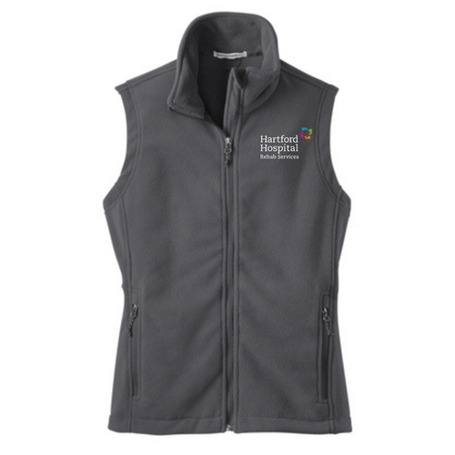 Hartford Hospital Rehab Services Ladies Iron Gray Fleece Vest
