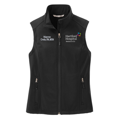 Hartford Hospital Medical ICU Ladies Black Soft Shell Vest