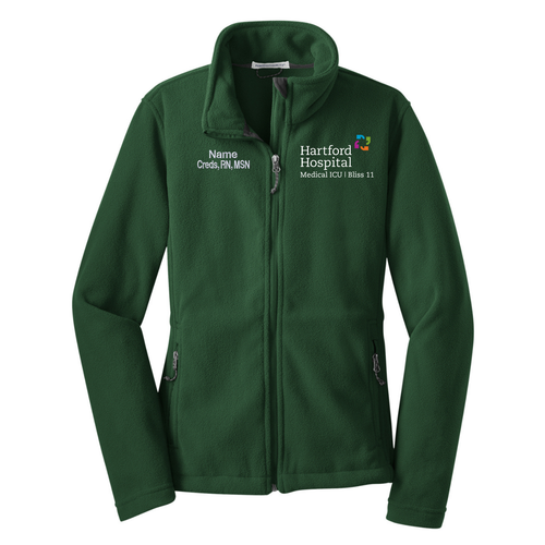 Hartford Hospital Medical ICU Bliss 11 Ladies Forest Green Chill Fleece Jacket