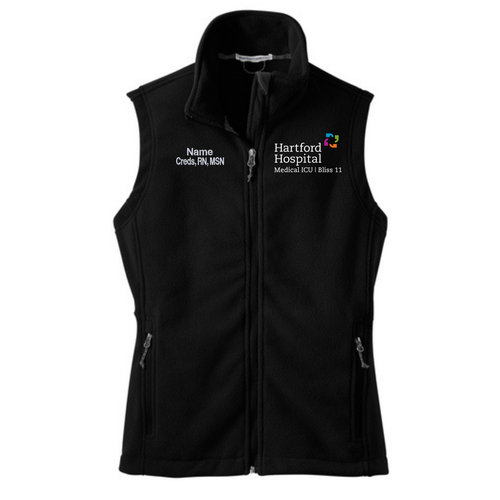 Hartford Hospital Medical ICU Bliss 11 Ladies Black Chill Fleece Vest