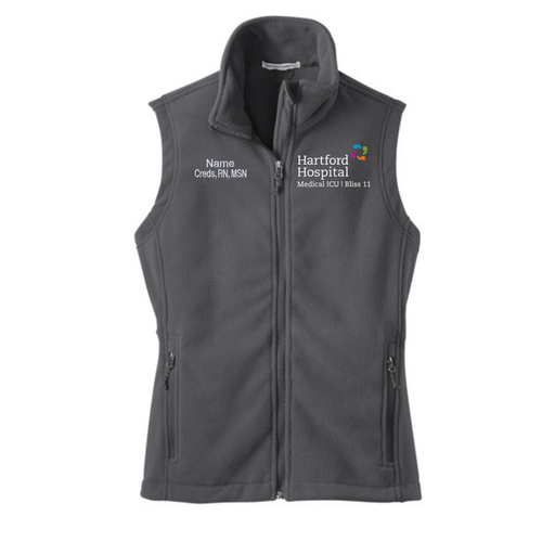 Hartford Hospital Medical ICU Bliss 11 Ladies Iron Gray Chill Fleece Vest