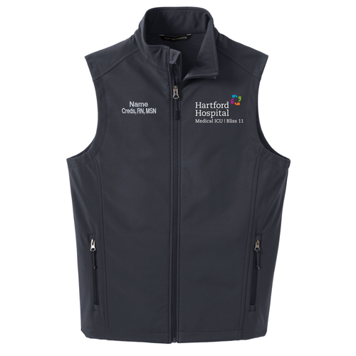 Hartford Hospital Medical ICU Bliss 11 Battleship Gray Soft Shell Vest