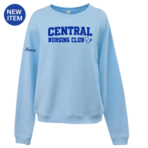 CCSU Student Nurses Light Blue Corded Crew