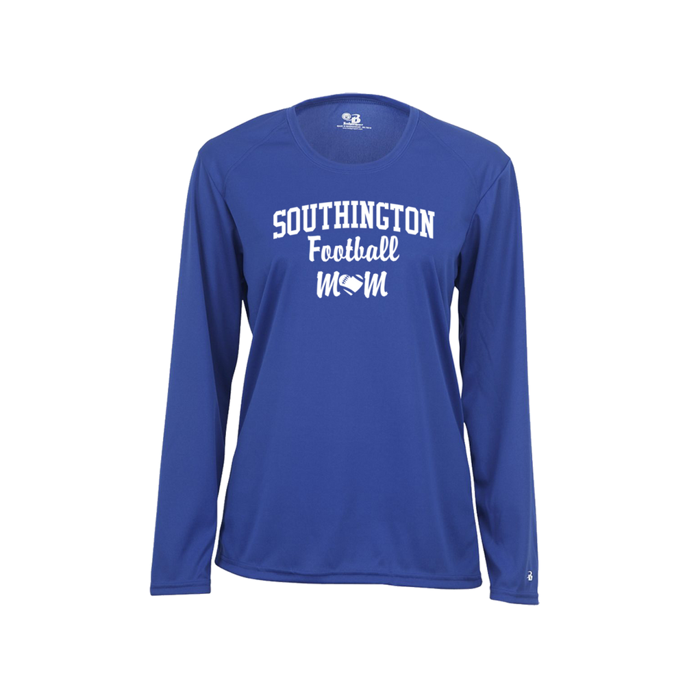 Southington Football Mom Long Sleeve White Logo Southington the