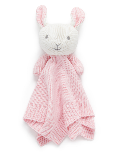 Purebaby Baby Comforter Knitted Pink Bunny for Baby Girl