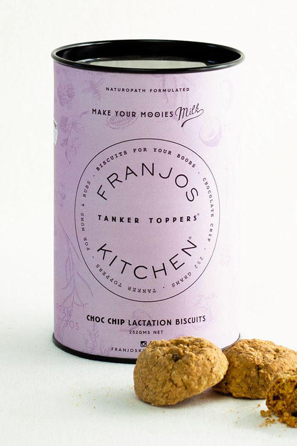 Franjos Kitchen Lactation Cookies - Choc Chip, Vegan, Dairy Free