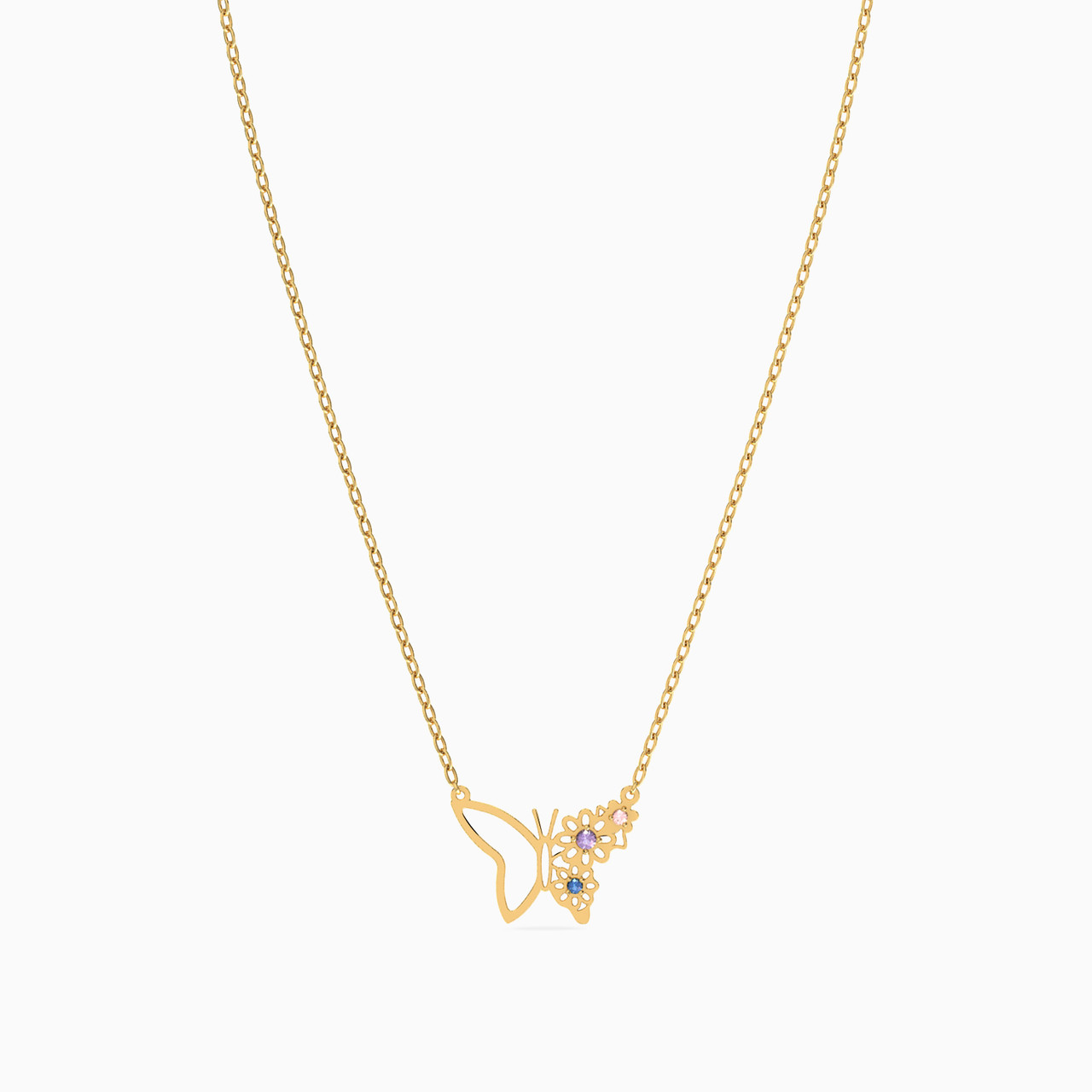 Butterfly Colored Stones Necklace in 18K Gold - 3 https://cdn11.bigcommerce.com/s-igqk382kzx/images/stencil/1280w/products/1403/5307/111404180294-3__17902.1730355862.jpg