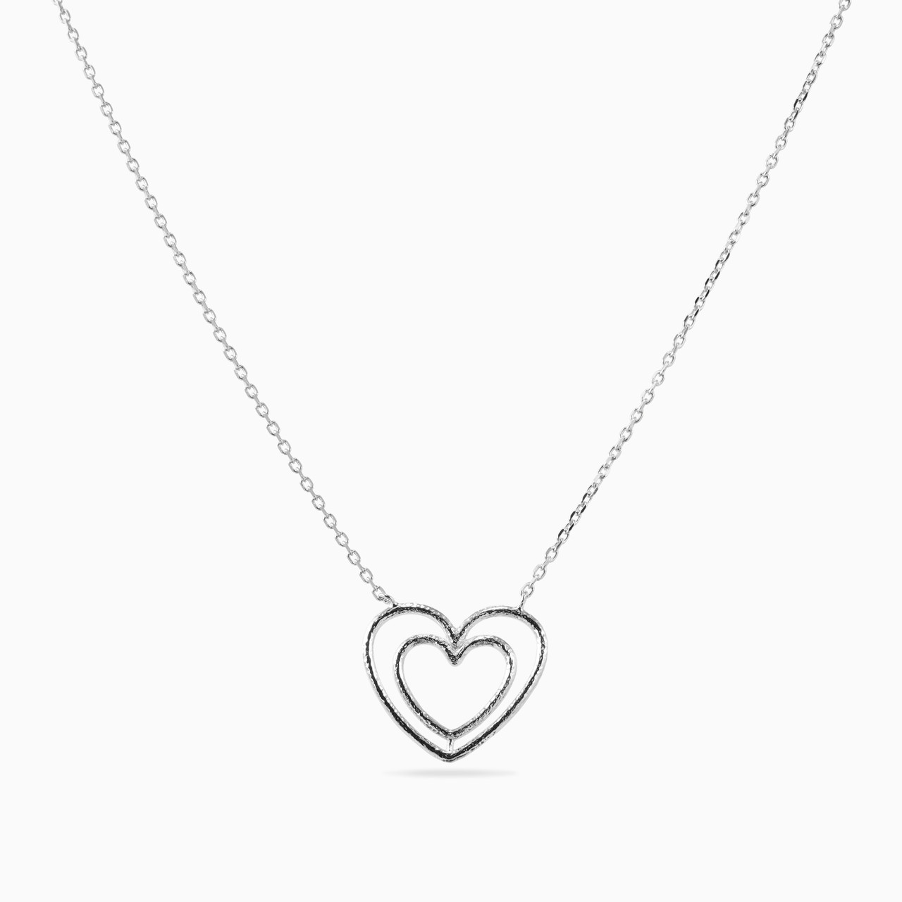 Heart Sterling Silver Necklace - 3 Heart Sterling Silver Necklace - 3