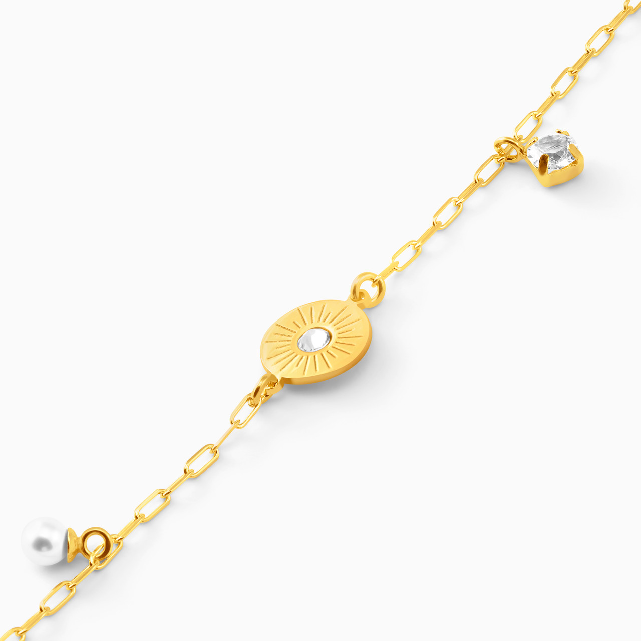 Circle Clear Stone Gold Plated Chain Bracelet - 3 https://cdn11.bigcommerce.com/s-igqk382kzx/images/stencil/1280w/products/3512/28758/A4258-07DP-3__61436.1744207554.jpg