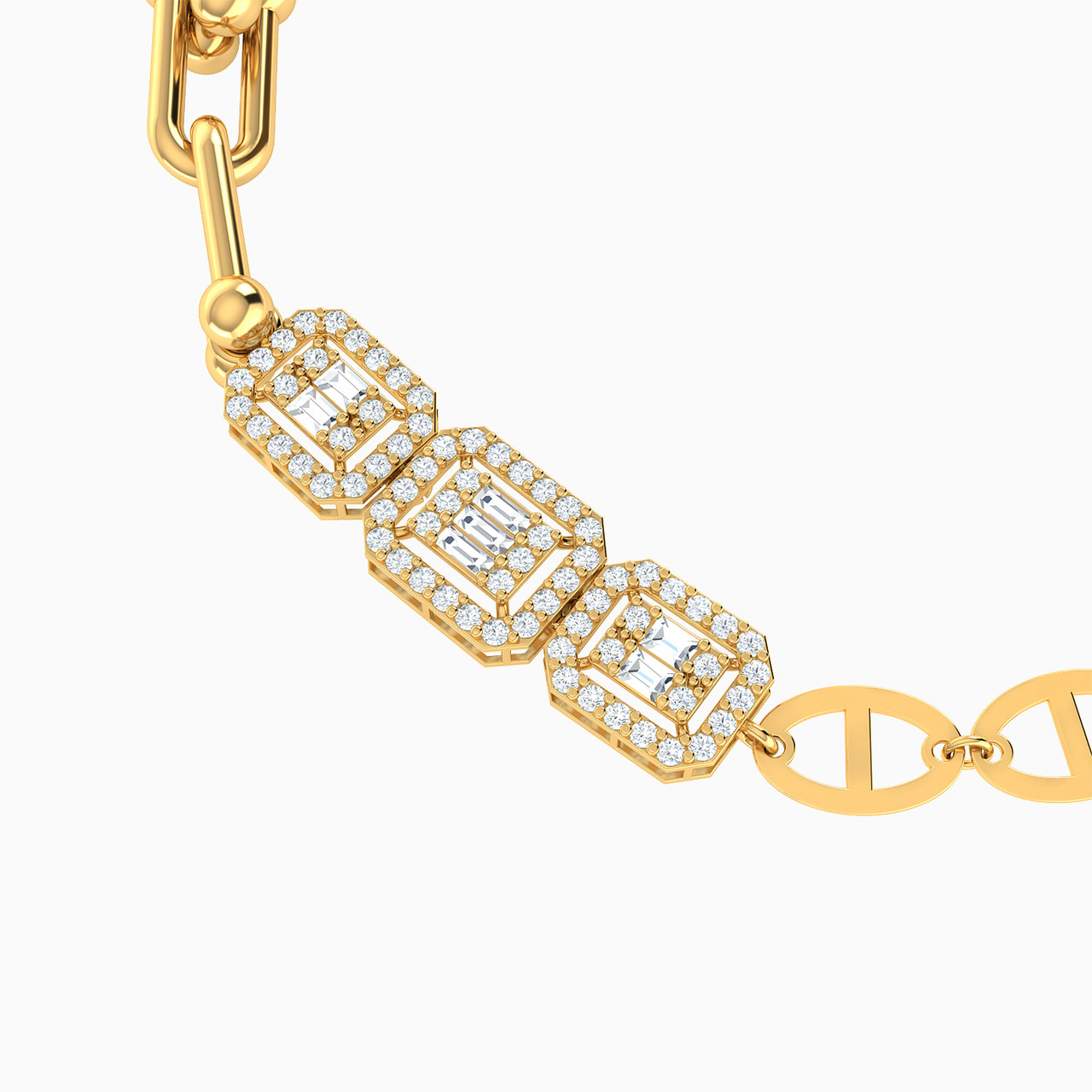 アクセサリー 18k High quality / cz u linked bracelet Links Cubic