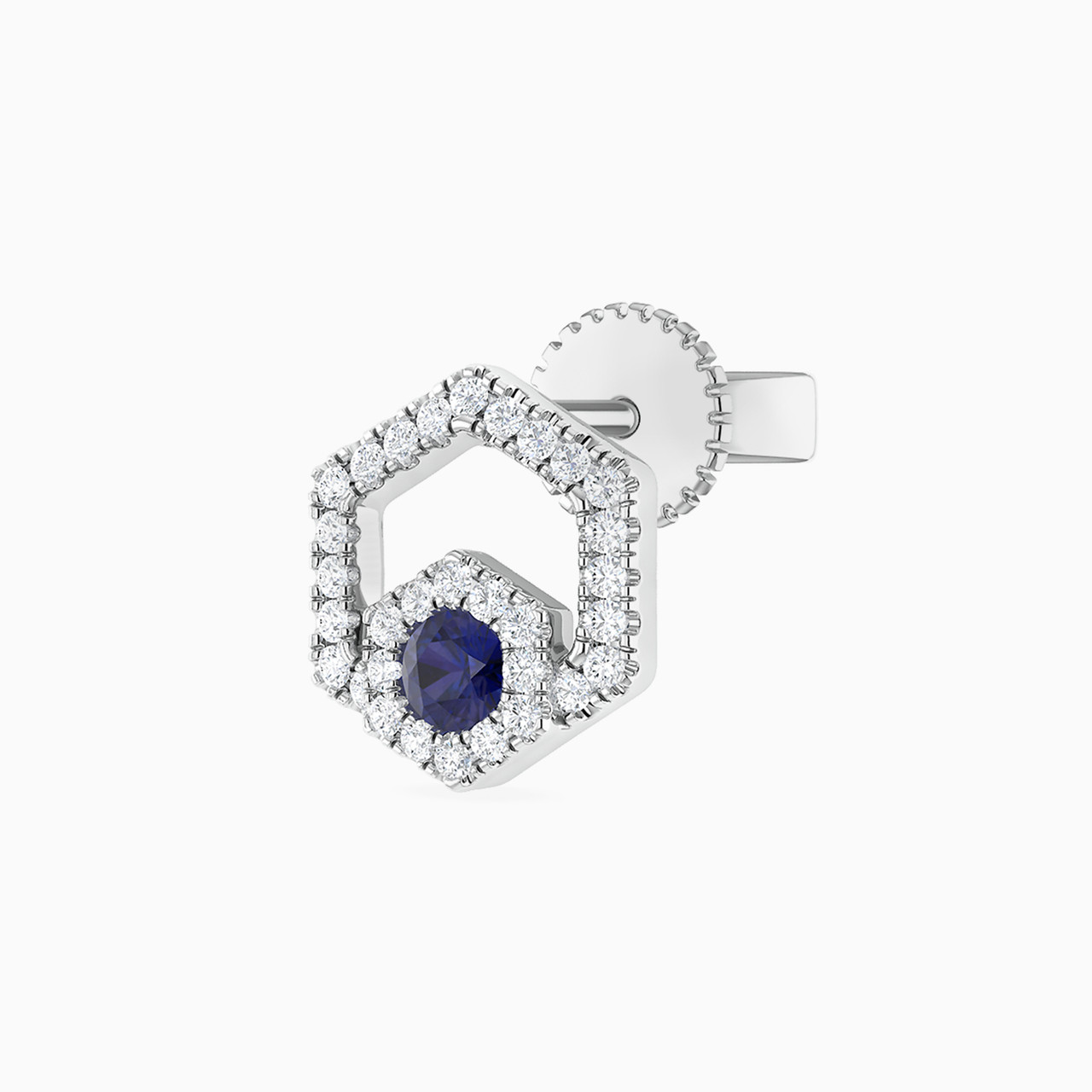Hexagon Diamond & Blue Stone Stud Earrings in 18K Gold - 4 https://cdn11.bigcommerce.com/s-igqk382kzx/images/stencil/1280w/products/6568/64856/ER413810W18HSA1-4__71643.1746014428.jpg