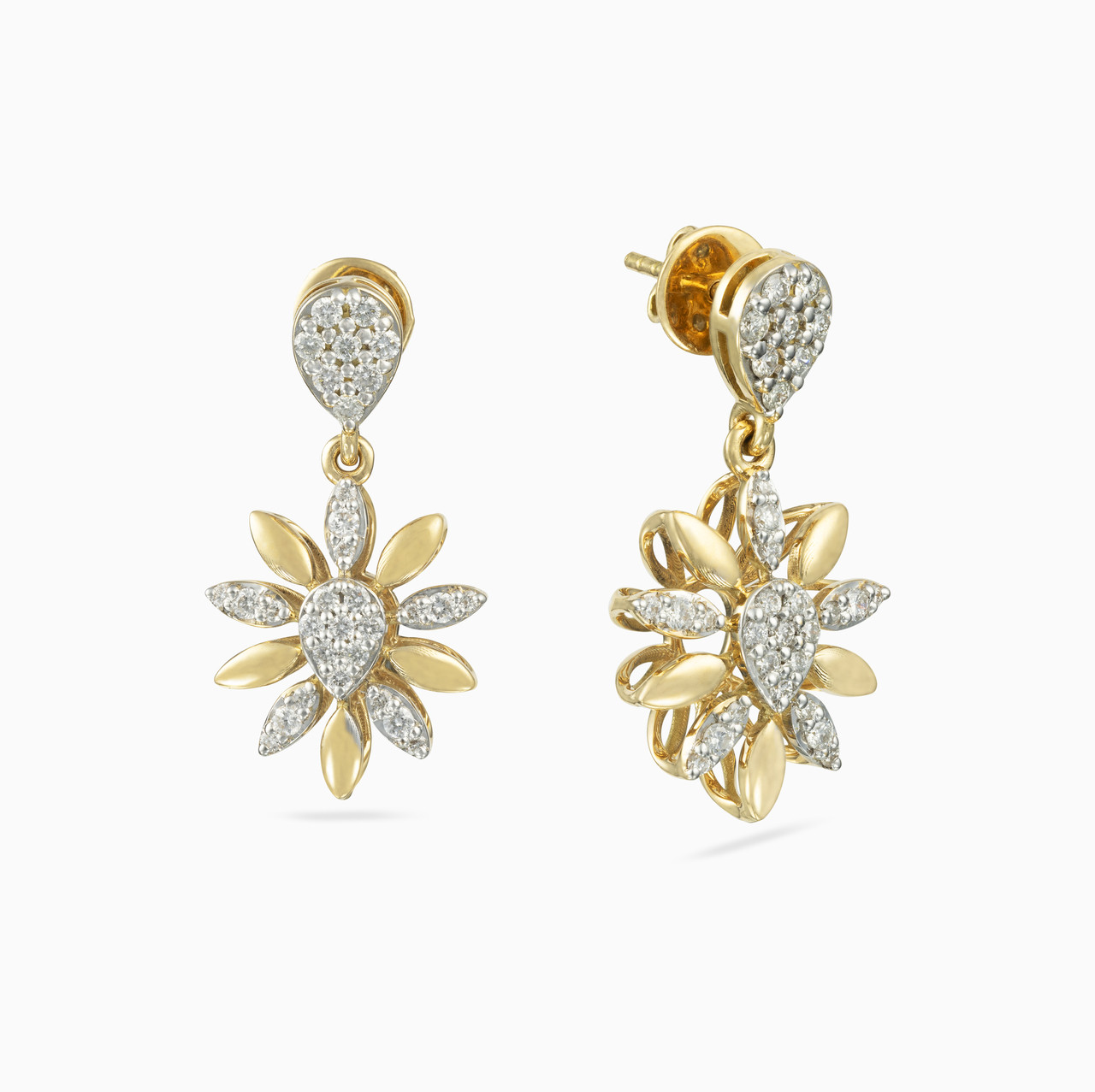 Flower Diamond Drop Earrings in 18K Gold - 2 https://cdn11.bigcommerce.com/s-igqk382kzx/images/stencil/1280w/products/6724/65787/LEA50054-2__70699.1726573655.jpg